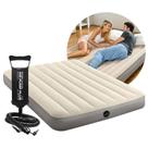 Colchão Casal Inflável Dura Beam Fiber Tech 272kg Standard com Bomba Manual Intex