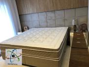 Colchão Casal (Kit Massageador)D45+Box - Suede Marrom 158x198