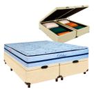 Colchão Casal Molas Ensacadas + Bau Blindado - Blue