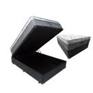 Colchão Casal Molas Ensacadas Palermo Light 138x188 + Cama Box Casal Baú Blindado material sintético Preto Colchão Casal Molas Ensacadas Palermo Light 138x188 + Cama Box Casal Baú Blindado material sintético Preto