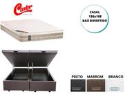 Colchão Castor Casal Premium Tecnopedic + Cama Baú Bipartida Versátil 138x188x72 - Ideal para Locais com dificuldade na passagem