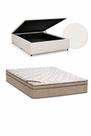 Colchão Castor Revolution Tecnopedic 30cm 138x188 e BOX BAU blindado 40CM CASAL material sintético bege Alto Nivel