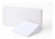 Colchão De Mini Berço 86x42 e Travesseiro Anti Refluxo 30x30 Branco