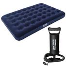 Colchão Inflável Casal Bestway 191x137x22cm + Bomba De Ar Bestway Manual Com 3 Bicos Adaptadores
