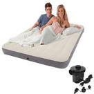 Colchão Inflável Casal Dura Beam Fiber Tech Com Bomba Elétrica Intex
