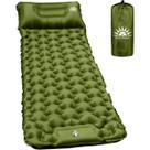Colchão Inflável Solteiro Compacto Camping Acampamento Viagem Ao Ar Livre Bomba Embutida Travesseiro Almofada 198cm