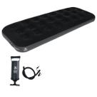 Colchão Inflável Solteiro Deluxe Comfort Bel Preto e Bomba d Ar Manual Portátil Viagem Camping 191cm X 73cm X 22cm 150kg