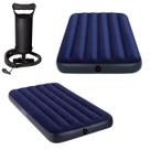 Colchão inflável solteiro intex fiber tech 191x76x25cm 2un + bomba ar manual