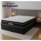 Colchão Ortobom Elegant King Size Molas Ensacadas Base Box Bipartida Suede Blindada 193x203