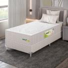 Colchão ortopedico orto 088x25x188 bordado no suede bege/tampo imperium branco