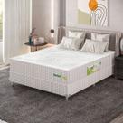 Colchão ortopedico orto 138x25x188 bordado no suede bege/tampo imperium branco Colchão ortopedico orto 138x25x188 bordado no suede bege/tampo imperium branco