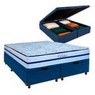 Colchão Queen Molas Ensacadas + Bau Blindado - Blue