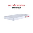 Colchão Solteiro 88x188 Espuma D20 Branco Ideal para Crianças e Adolescentes
