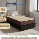 Colchão Solteiro D28 Sankonfort Toulon Espuma Firme Com Base Box Suede 88x188x57