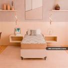 Colchão Solteiro D33 One Face - 17x88x188cm - Suede Bege