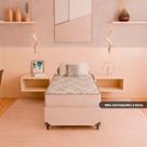 Colchão Solteiro D33 One Face - Suede Branco - e-Shop Casa Colchão Solteiro D33 One Face - Suede Branco - e-Shop Casa