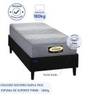 Colchão Solteiro Dupla Face Espuma Firme Extra Firme Protege Até 180kg Com Cama Box Suede Blindado 88x188 Alta Resistência