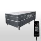 Colchão Solteiro Espuma D33 0,88x1,88 m Com Massageador Base box Cor Cinza Grafite travesseiro ALLMAG Colchão Solteiro Espuma D33 0,88x1,88 m Com Massageador Base box Cor Cinza Grafite travesseiro ALLMAG