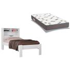Colchão Solteiro Light D33 Ortobom + Cama Invicta Branco