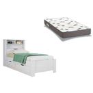 Colchão Solteiro Light D33 Ortobom + Cama Invicta c/ 2 Gavetas Branco