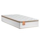 Colchão Solteiro Molas Ensacadas Real 88x188x27cm Branco / Bege - Suporta até 130Kg
