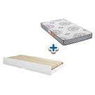 Colchão Solteiro Pérola Polar (1un) + Cama Auxiliar Premium II Branco