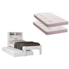 Colchão Solteiro Physical Ortobom (2un) + Bicama Invicta Branco