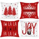 Colchas de almofada Lanpn Christmas 22x22cm, conjunto de 4 vermelhas