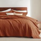 Colchas leves Quilt Bedsure Queen Size vermelhas e laranja