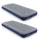Colchón Inflable QDH para Camping con Superficie Aterciopelada Azul