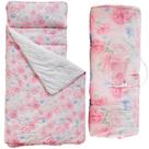 Colchoneta para Siesta de Niños Pequeños DuShow Floral Rosa con Almohada y Manta