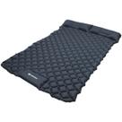 Colchonete Inflável Casal Isolante Térmico Guepardo Dott para Camping e Trilhas com Travesseiro Incorporado Azul 195x120x5,5cm