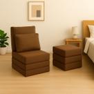 Colchonete Solteiro Dobrável Portátil Pufe Mini Cama Acampamento Camping