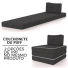 Colchonete Solteiro Pro Dormir Puff Multiuso Com Travesseiro 70x188x12 Grafite Probel Grafite