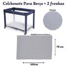 Colchonete Universal Macio Berço Desmontavel + 2 Fronhas