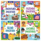 Coleção 4 vol pop-up (ciranda cultural): aventura divertida + fazenda divertida + selva divertida + lugares divertidos
