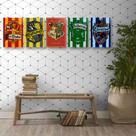 Coleção 5 Placas Decorativas Harry Potter - Casas Hogwarts