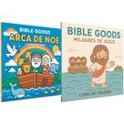 Coleção Bible Goods Livro de Colorir Arca de Noé e Milagres de Jesus tipo Bobbie Goods