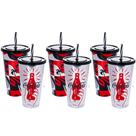 Coleção com 3 Copos da Coca Cola 700ml com Canudo Premium Plasútil