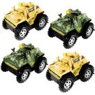 Coleção com 4 Carrinhos Vira Cambalhota Jipe 4x4 com Luz