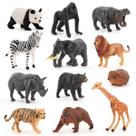Coleção de brinquedos de figuras de animais selvagens artificiais 12 unidades/lote