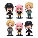 Coleção de brinquedos de figuras de anime, 6 peças, Spys Familys Anya Forger