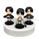 Coleção de brinquedos de figuras de anime Levi 9 cm PVC 3 unidades