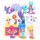 Coleção de brinquedos de figuras de anime Shimmers Shines, modelo de 12 unidades