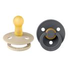 Coleção de chupetas Colour Rubber Natural Rubber para mais de 6 meses, conjunto de 2