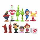 Coleção Figure Toy, 12 peças, The Grinch Mini Anime Doll Coleção Figure Toy, 12 peças, The Grinch Mini Anime Doll