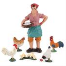 Coleção Figure Toy Anime Peasant Woman Feeding Chicken