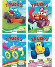Coleção infantil 4 livros - monster trucks para colorir - RIDEEL Coleção infantil 4 livros - monster trucks para colorir - RIDEEL
