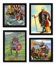 Coleção Kit 4 Quadros Arte Viking Incrivel Composição