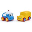 Coleção Puff Cars com 2 Carrinhos em Vinil Policia e Buss